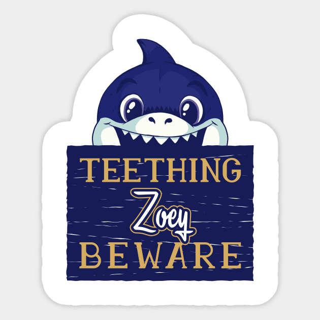 Zoey - Funny Kids Shark - Personalized Gift Idea - Bambini Sticker by Bambini